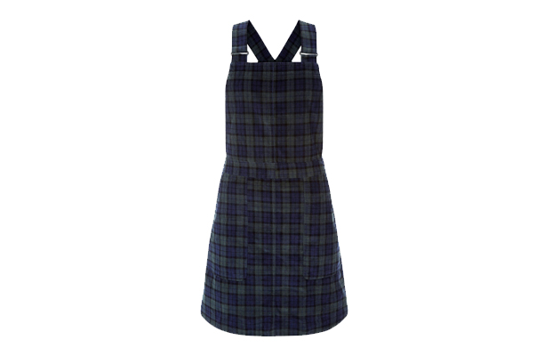 New Look Blue Cord Check Pinafore Dress, £24.99