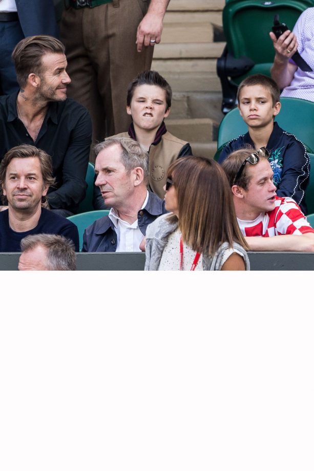 David Beckham Takes Sons Cruz (LOL) And Romeo To Wimbledon Tennis, 2016
