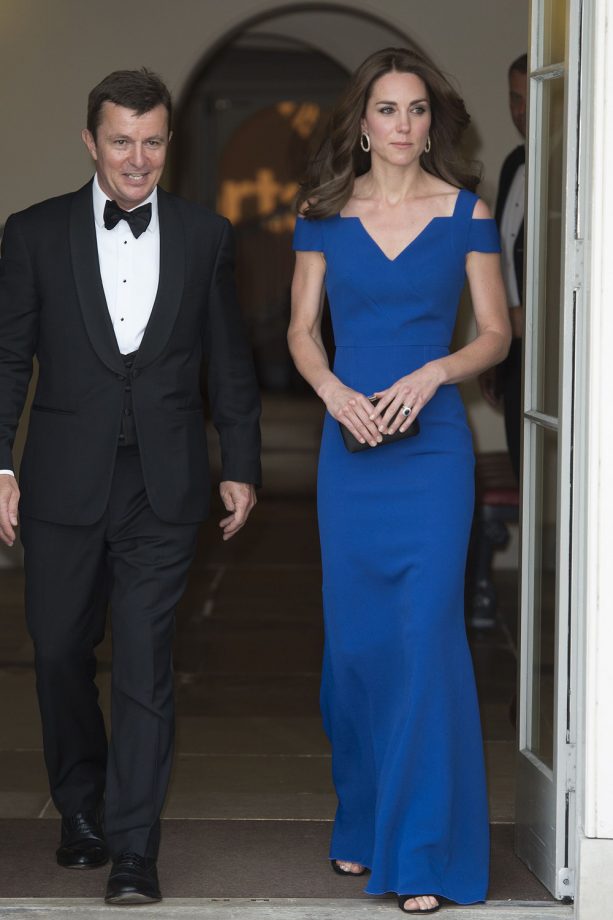 Kate Middleton Looks Regal In A £2000 Blue Roland Mouret Dress At The SportsAid 40th Anniversary Dinner, 2016