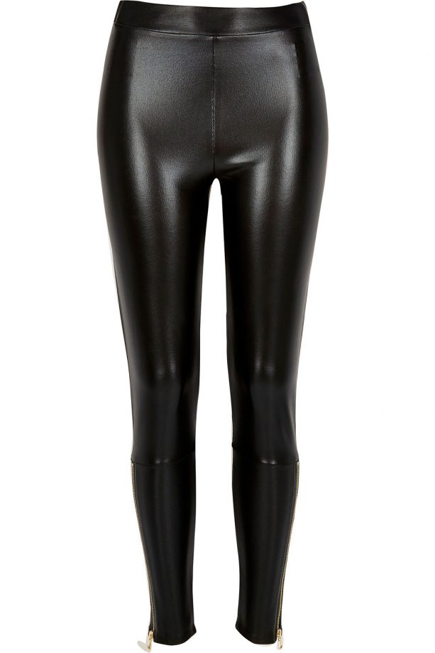 River Island Shiny Black Leather Leggings, £30