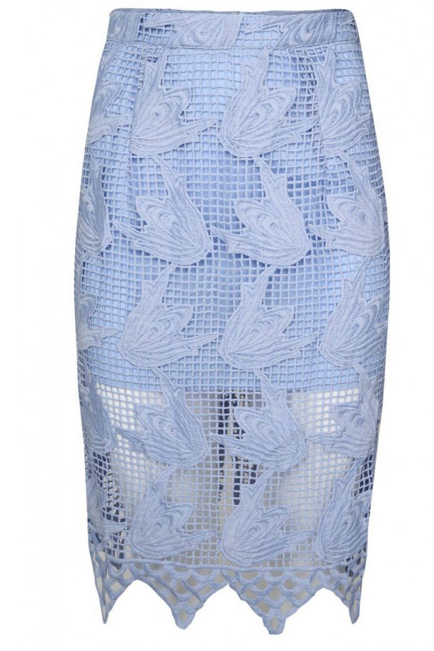LOOK x Glamorous Dusty Blue Crochet Skirt, £35