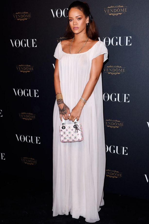 Rihanna Looks Angelic In Dior At A Fashion Party In Paris, 2015