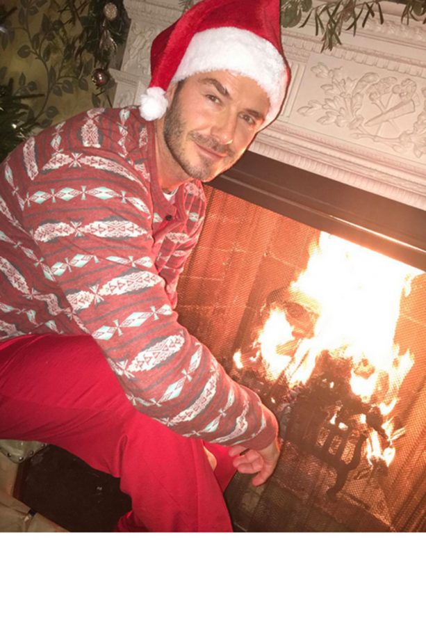 David Beckham Makes The Perfect Santa In This Festive Snap, 2015