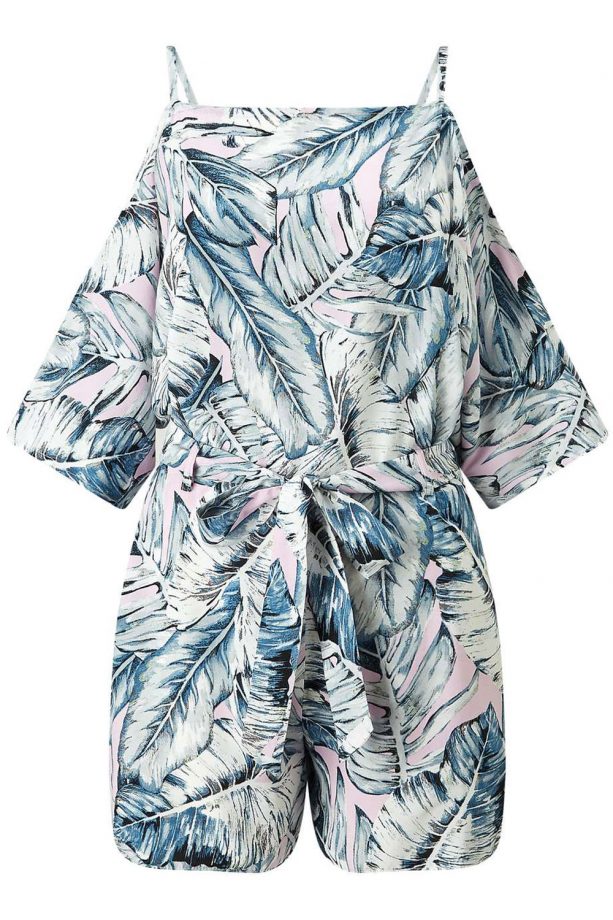 Miss Selfridge Tropical Palm Print Playsuit, £42
