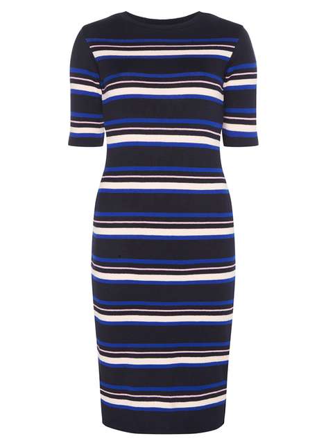 Dorothy Perkins Navy Stripe Midi Dress £26