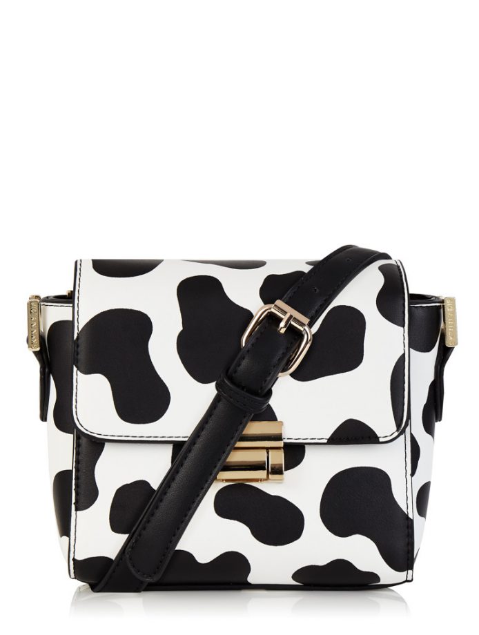 Cow Print Mini Satchel, £28, Skinny Dip