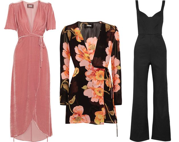 Left to right: Dress, £315; Dress, £205; Jumpsuit, £230, All Reformation