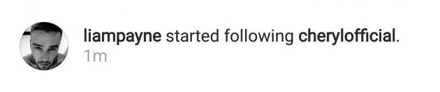 Liam decided to follow girlfriend Cheryl on Instagram at the weekend