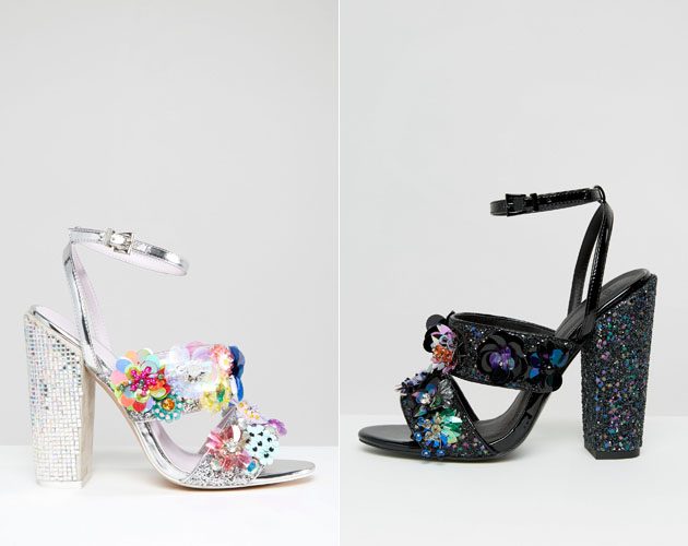 L-R: ASOS's white, embellished shoes were so popular, the brand has brought them back in black