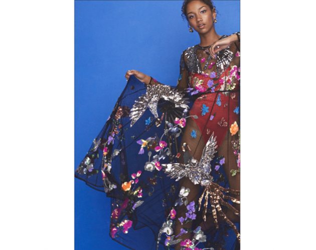 ASOs bird print maxi dress