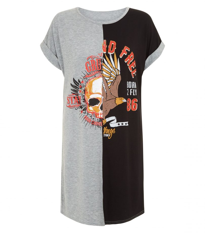 Spliced T-shirt Dress, 12.99, Cameo Rose @ New Look