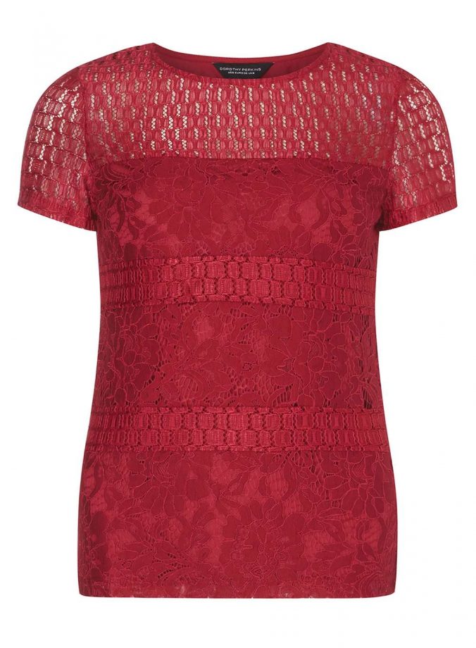 Red Lace Top, £18, Dorothy Perkins