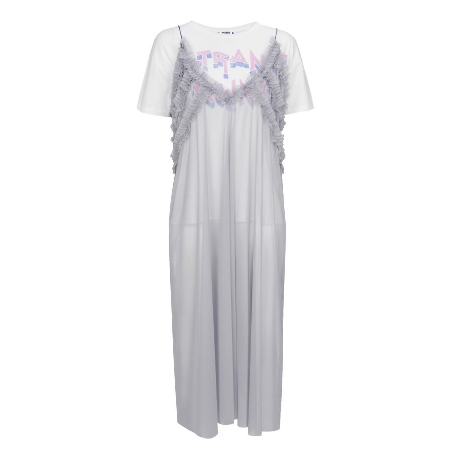 Sheer Ruffle Midi Dress, £29.99, Pull & Bear