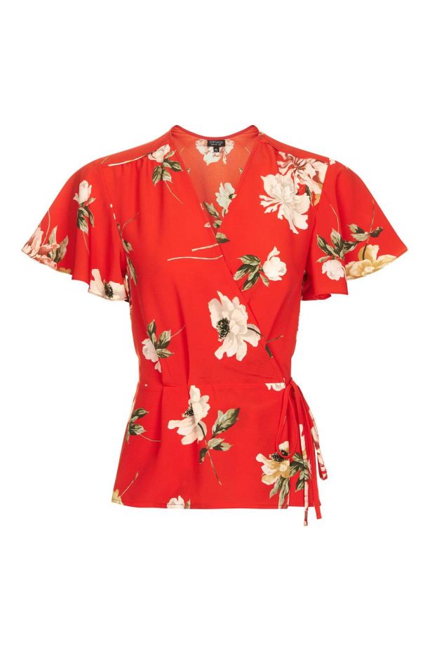 Floral Wrap Top, £34, Topshop