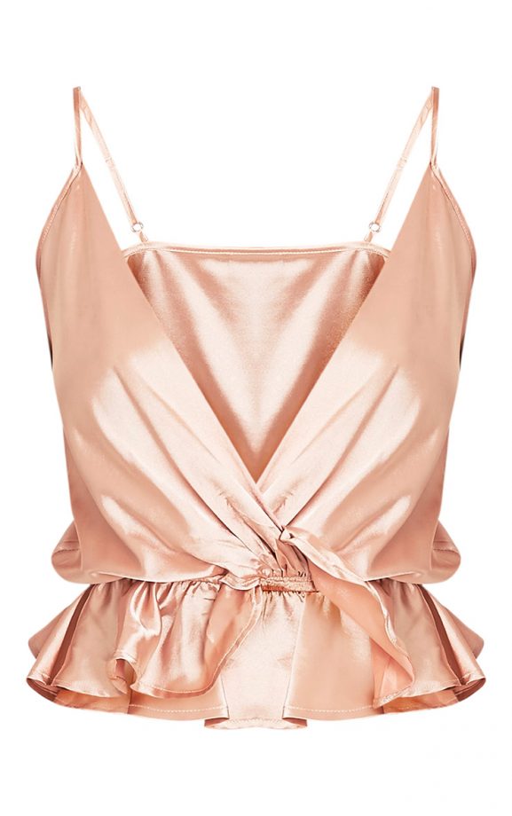 Satin Frill Top, £18, Pretty Little Thing