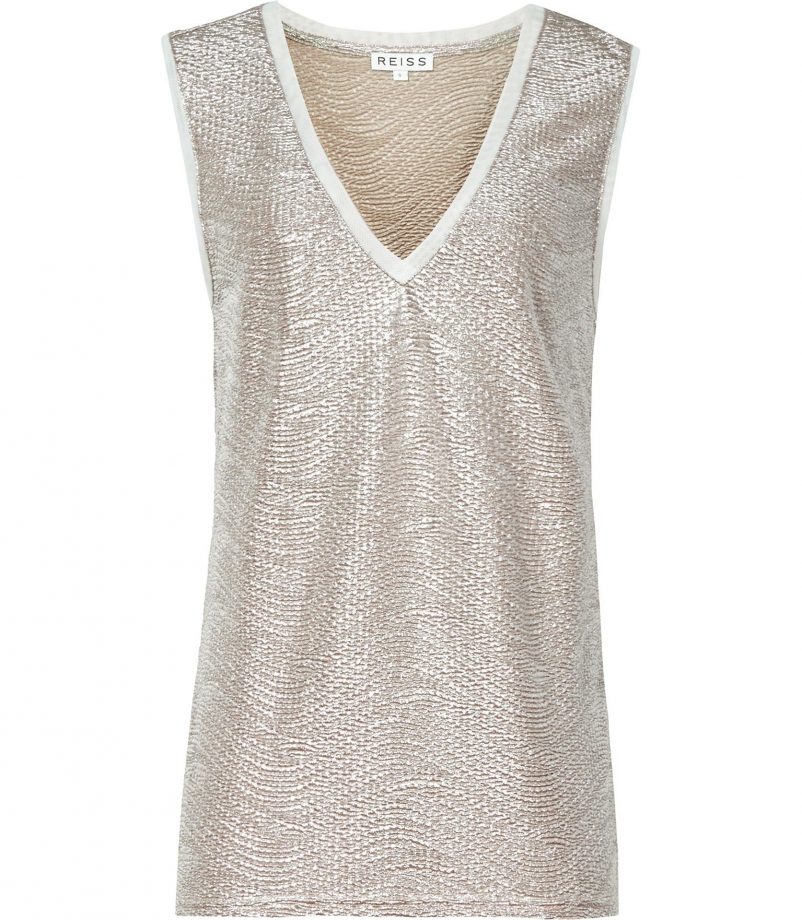 Metallic Vest, £50, Reiss