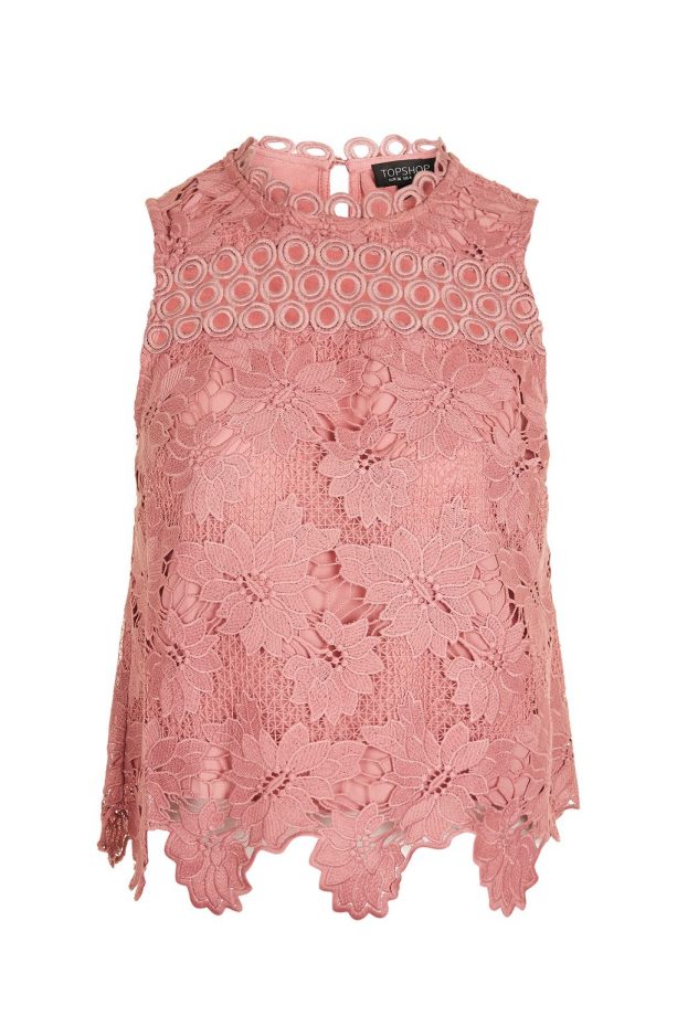Pink Lace Top, £36, Topshop