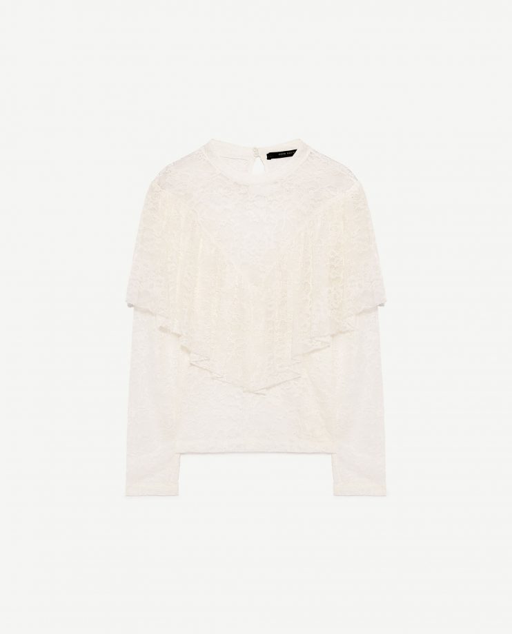 White Lace Blouse, £25.99, Zara