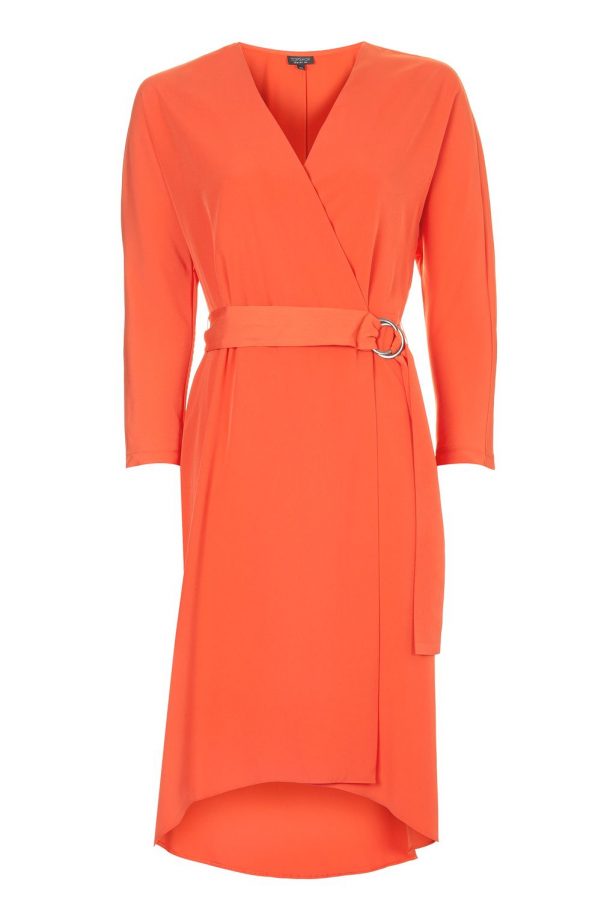 Orange Wrap Over Midi Dress, £46, Topshop