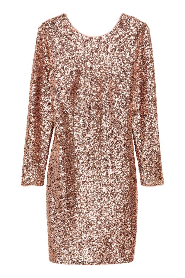 H&M Gold Sequin Dress, £49.99