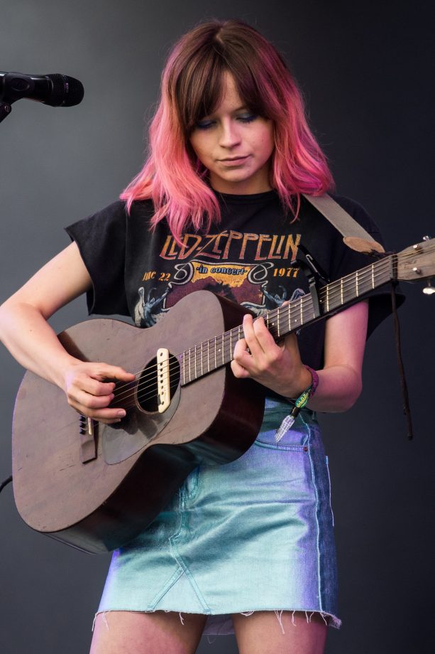 Gabrielle Aplin performing on the Other Stage, Glastonbury Festival, Jun 2017