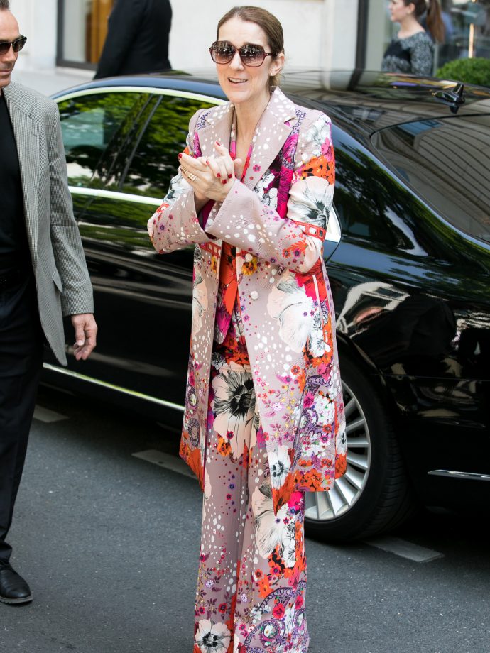 Celine Dion dressed in Cavalli