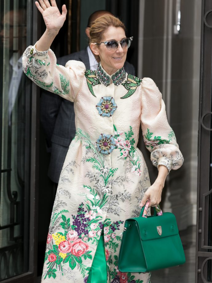 Celine Dion dressed in Gucci