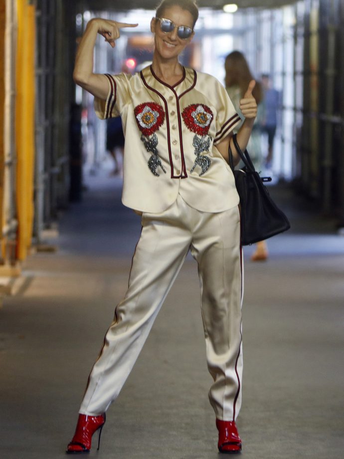 Celine Dion dressed in Gucci