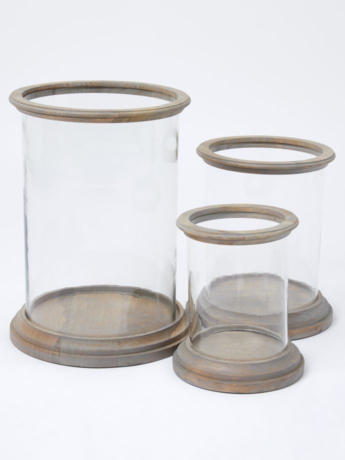 Monsoon Home Wooden Glass Hurricane, from £30