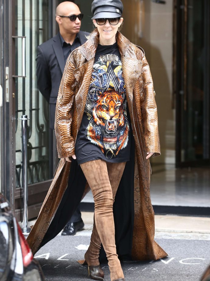 Celine Dion dressed in Balmain