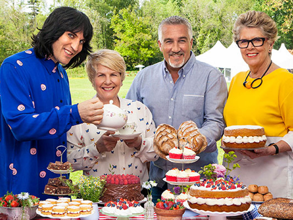 Noel Fielding, Sandi Toksvig, Paul Hollwood and Prue Leigh on The Great British Bake Off