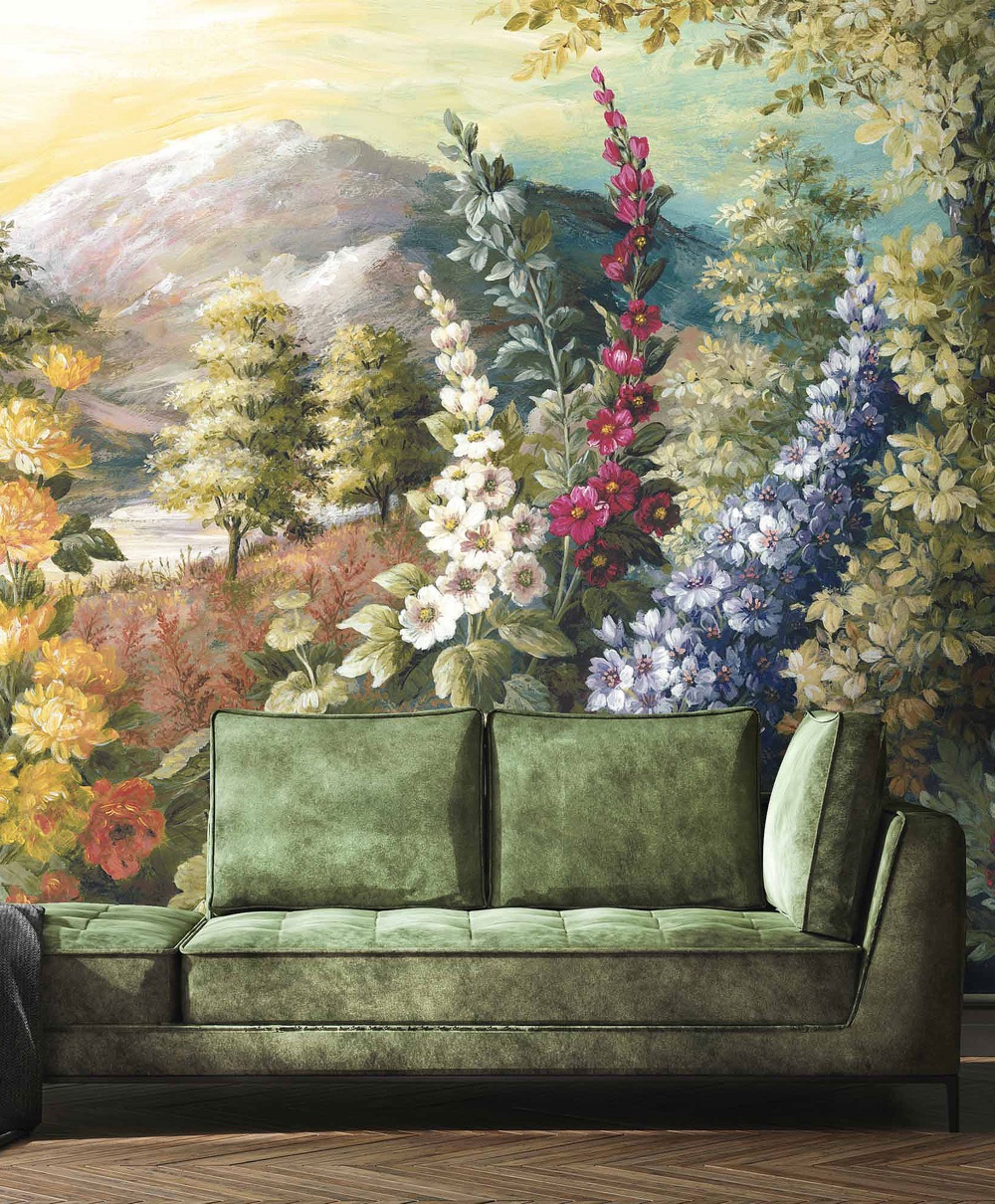 Woodchip and Magnolia Nirvana wall mural