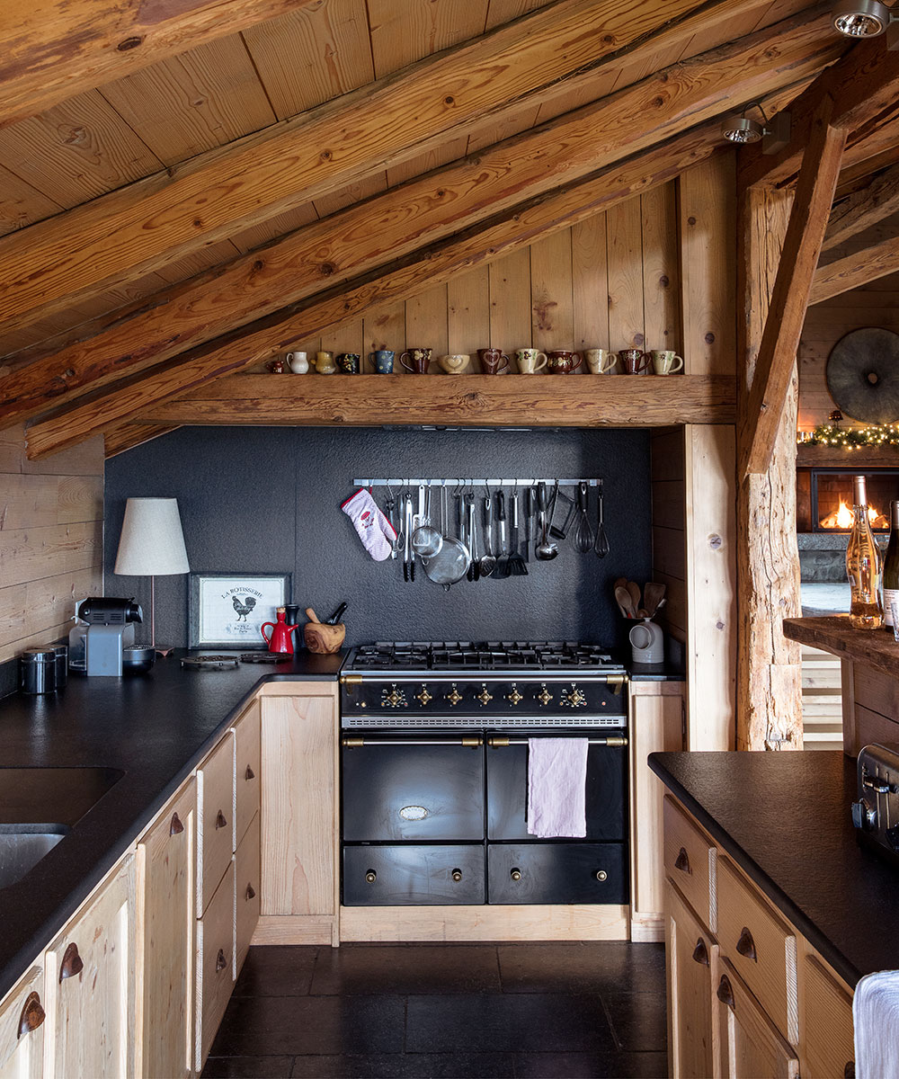 A rustic farmhouse in the Alps