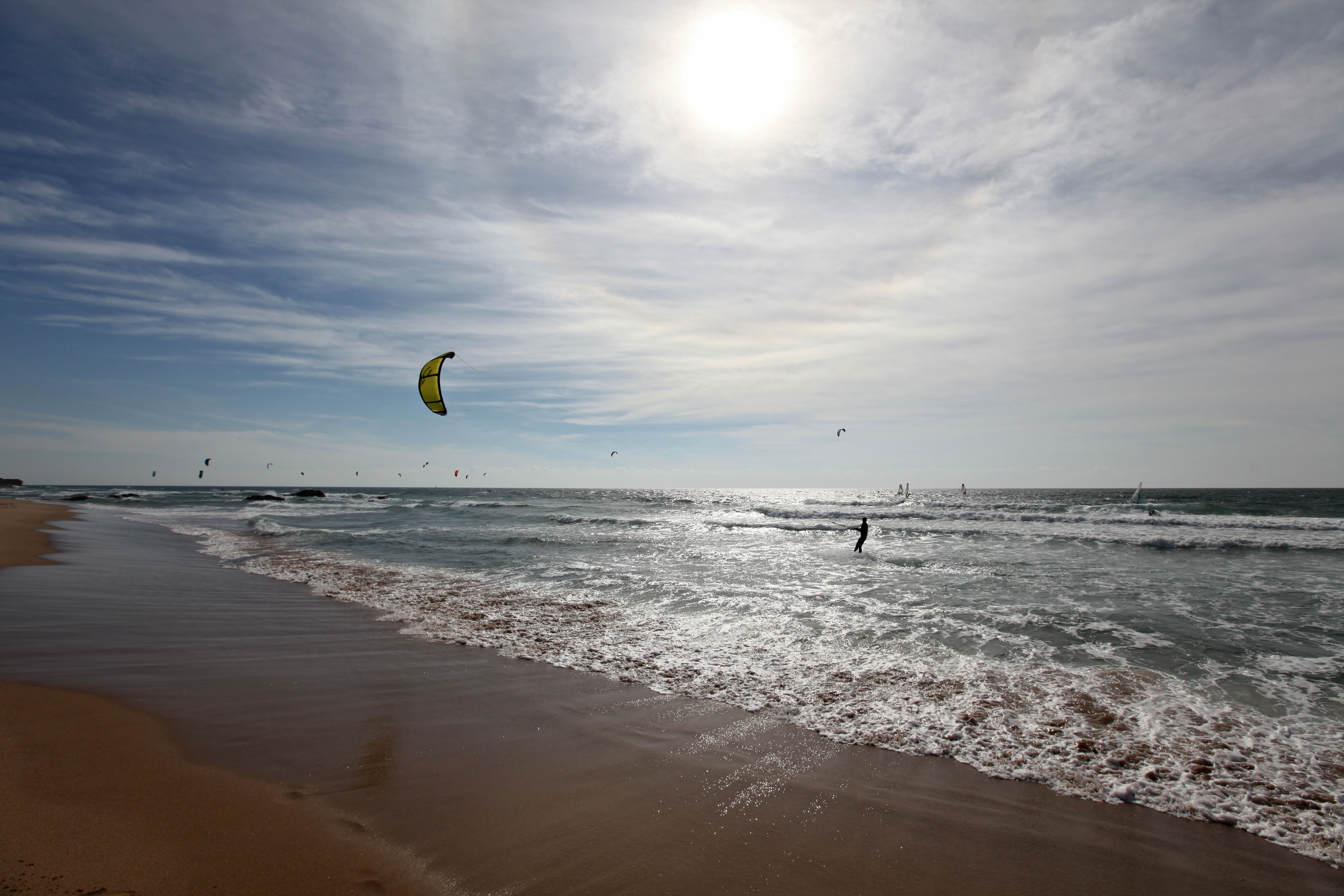 Kite surfing on Guincho Beach, Cascais