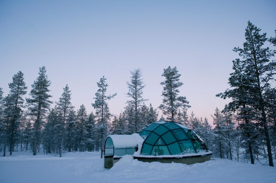 A glass igloo in Finland