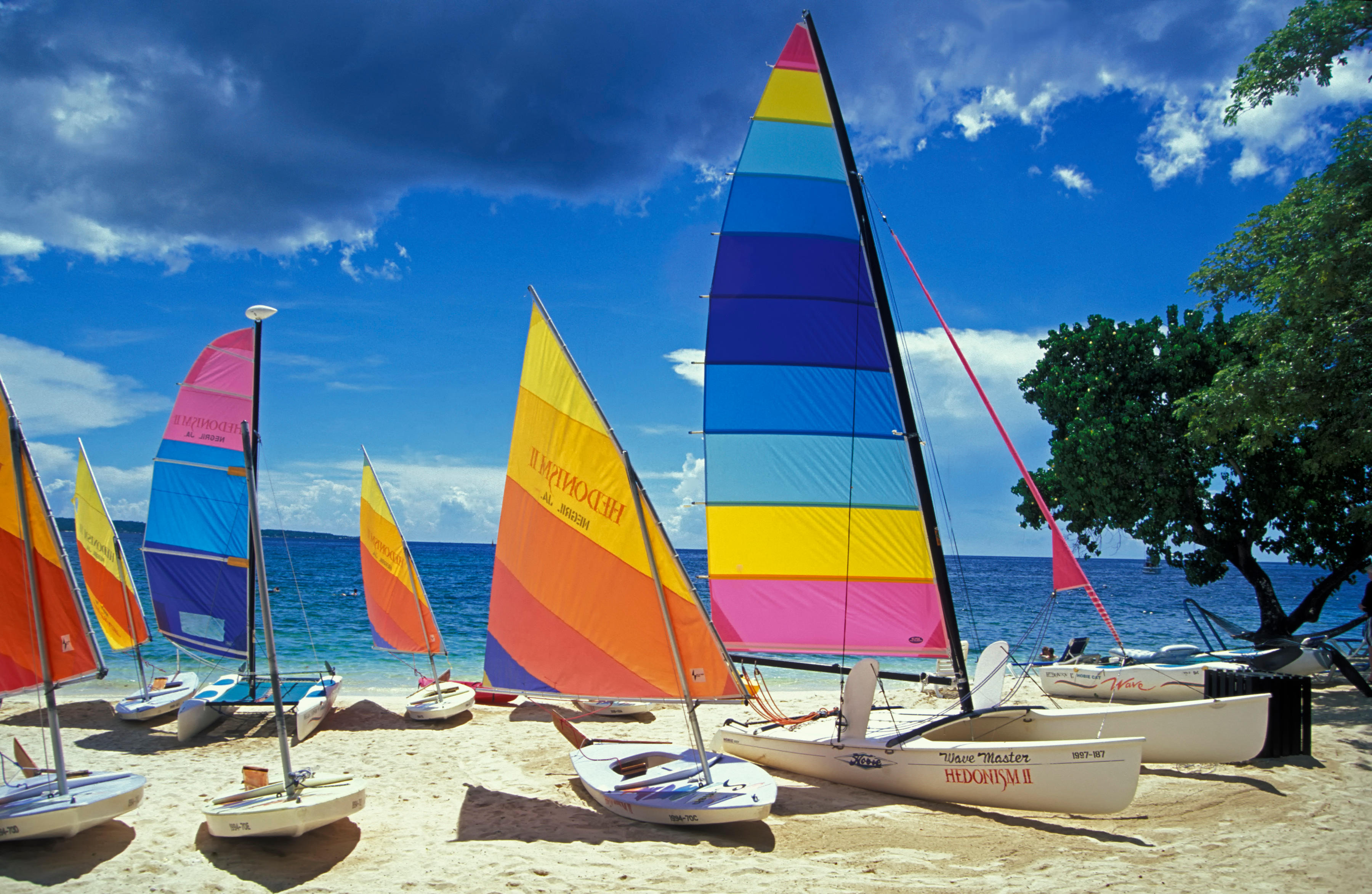Colourful sail boats, Jamaica