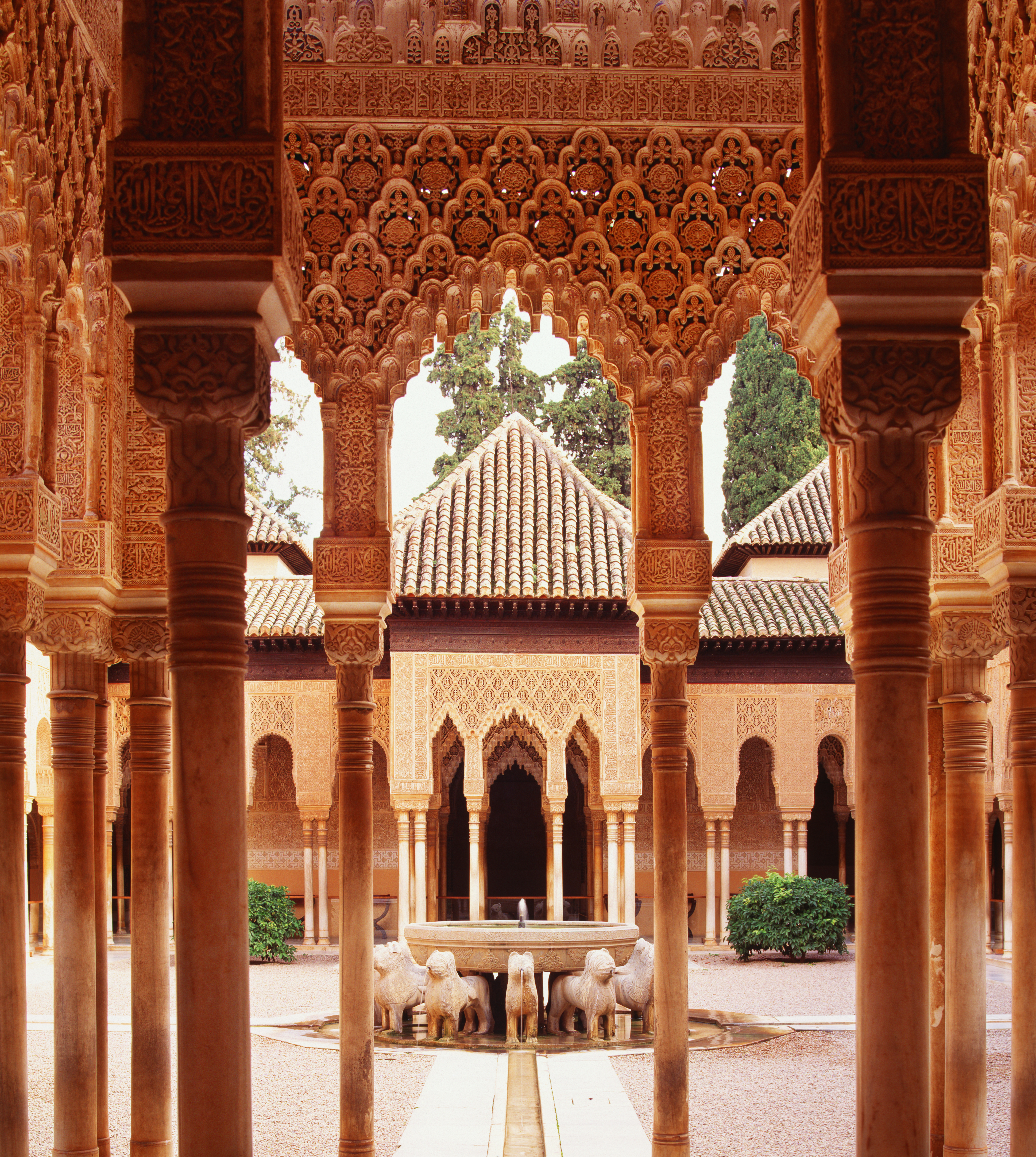 The courtyard of Alhambra Palace, Granada, Spain