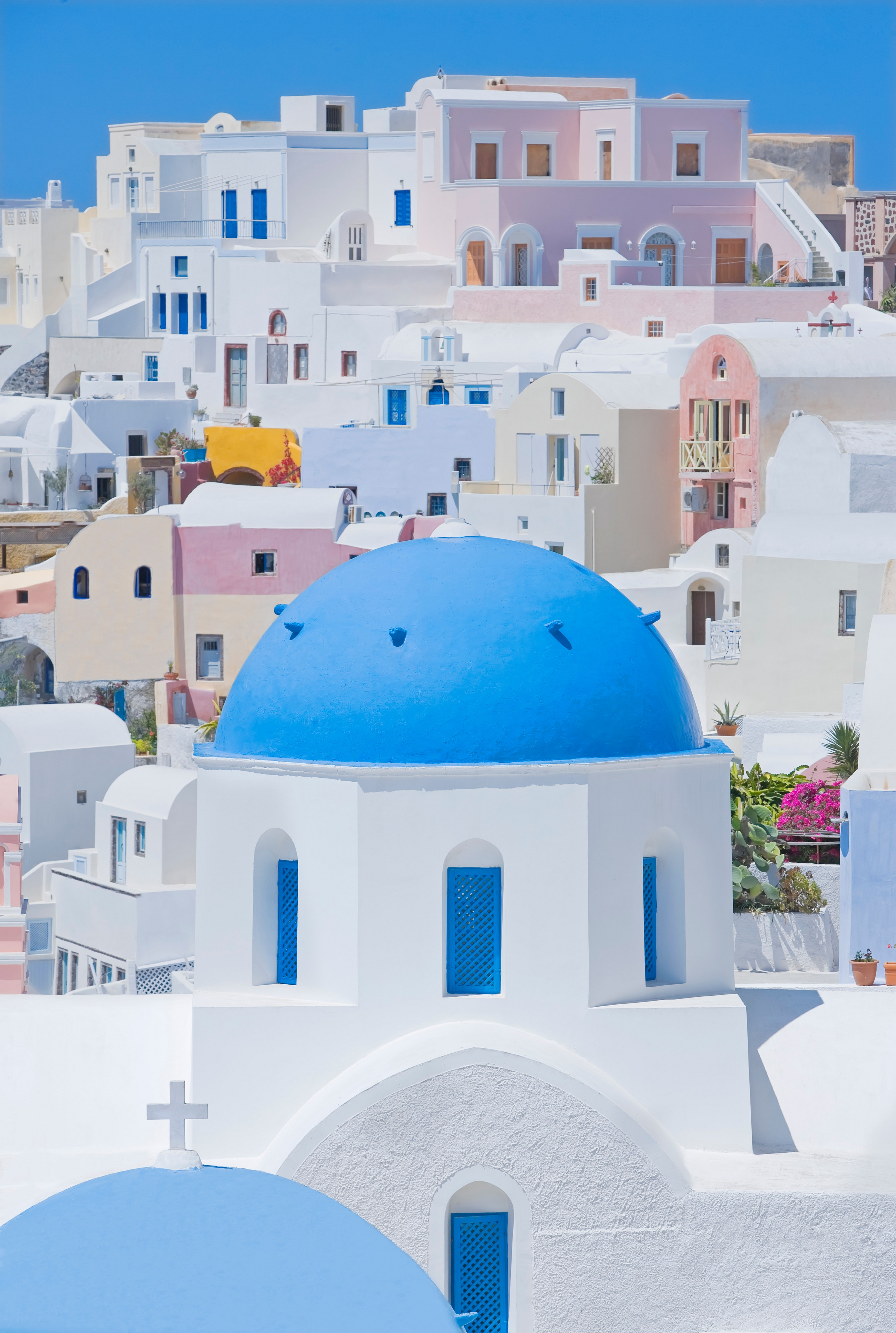 A blue-domed church in Oia, Santorini
