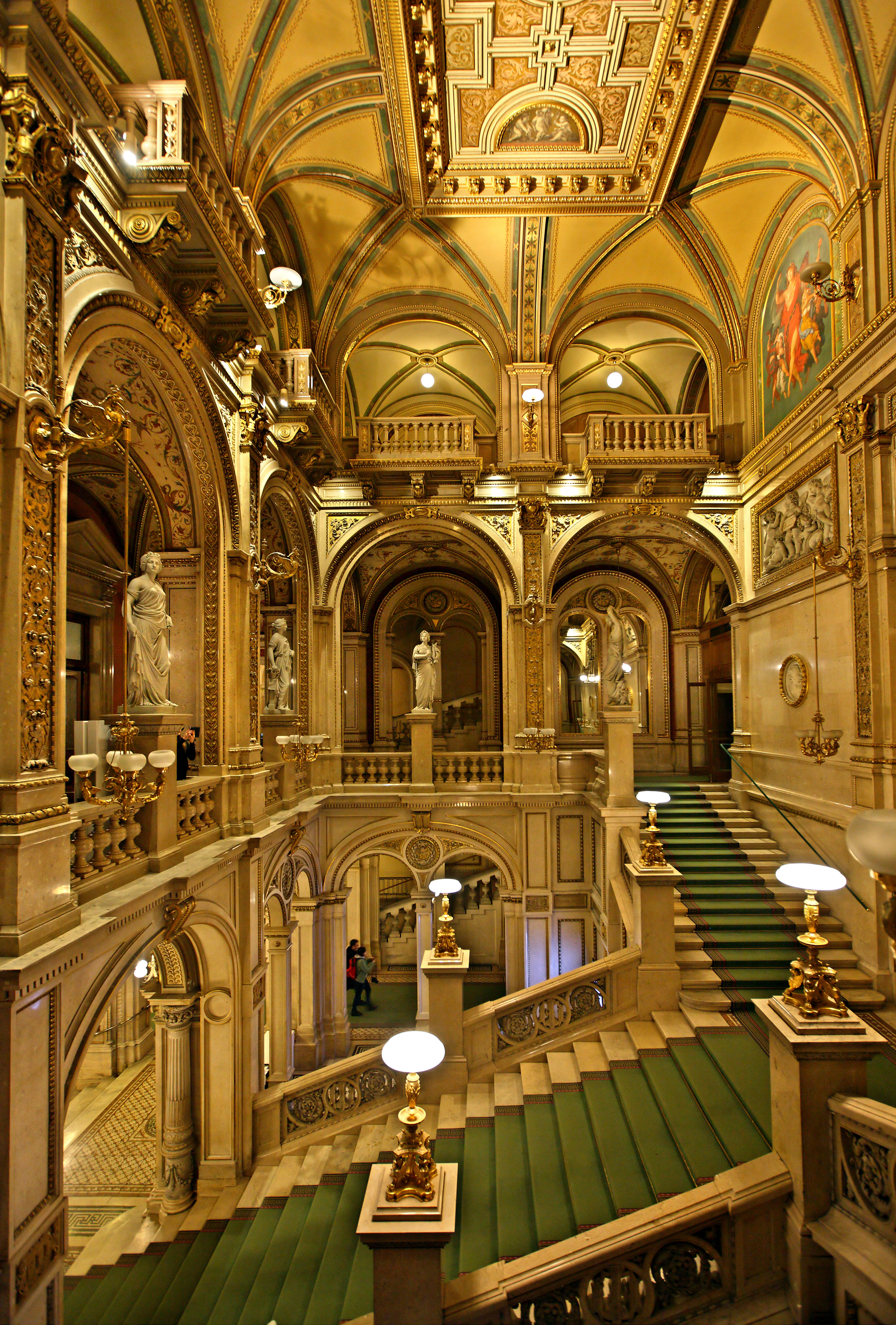 The main staircase in the State Opera House (Staatsoper) of Vienna