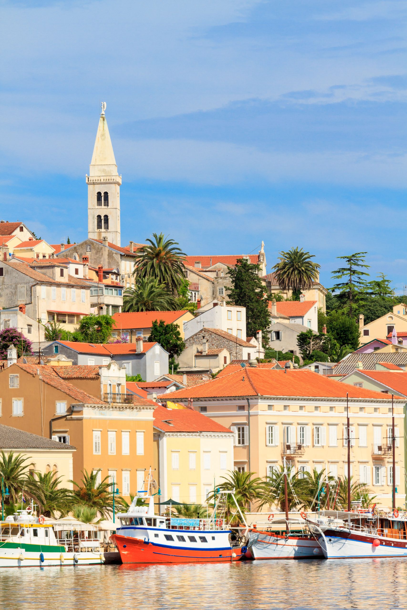 Mali Losinj waterfront and harbor, Island of Losinj, Croatia