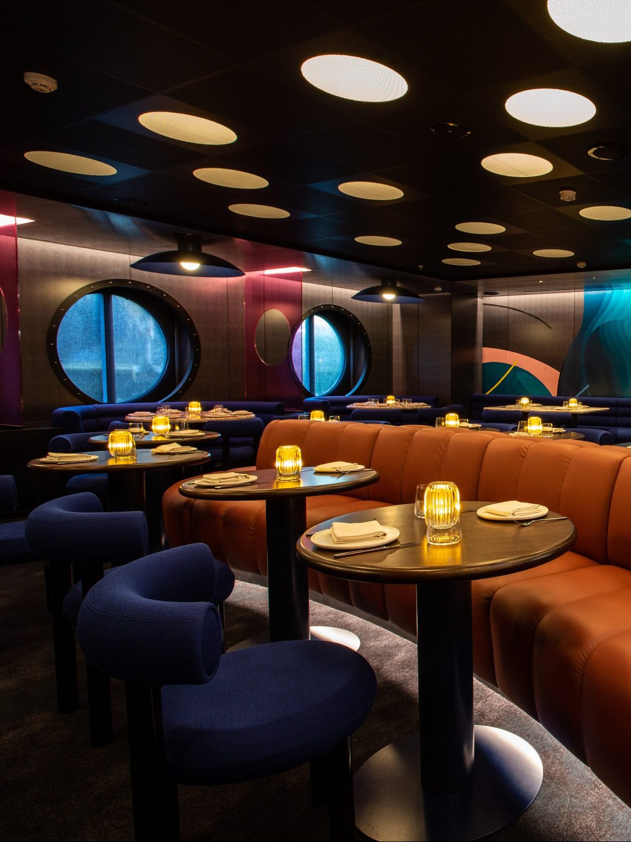 Pink Agave - the ship’s upscale modern Mexican restaurant inside the new Scarlett Lady Virgin Voyages cruise ship